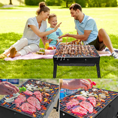 Portable Folding BBQ Grill, Compact and Lightweight Charcoal Grill, Easy to Assemble and Carry, Ideal for Outdoor Cooking
