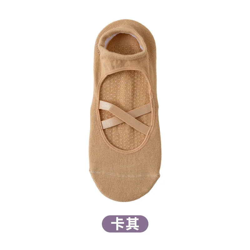 1pair Fashion Yoga Socks Anti Slip Women Professional Pilates Socks Cotton Dance Floor Trampoline Aerobics Fitness Sports Socks