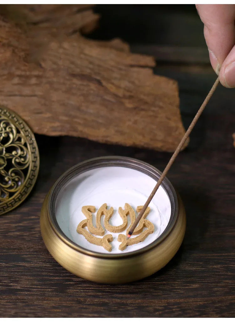 Incense Burner Set Brass Incense Fragrance Making Kit Incense Sealing Mold Incense Holder for Yoga Meditation Home Fragrance