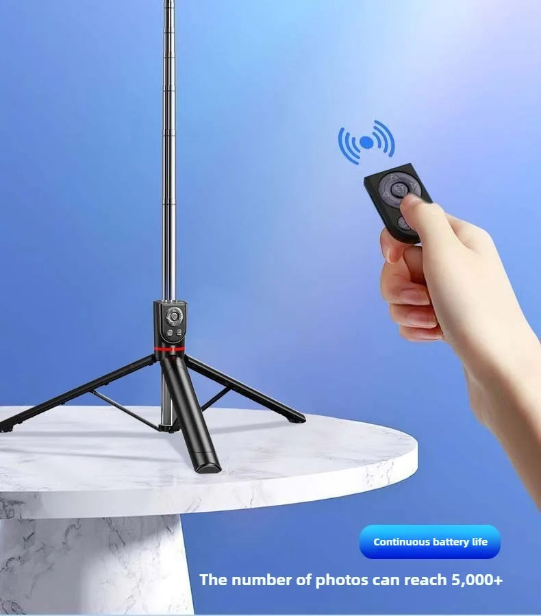 1.8M Long Extended Bluetooth Wireless Selfie Stick Live Broacast Stand Holder Tripod Foldable With Fill Light For Smartphones