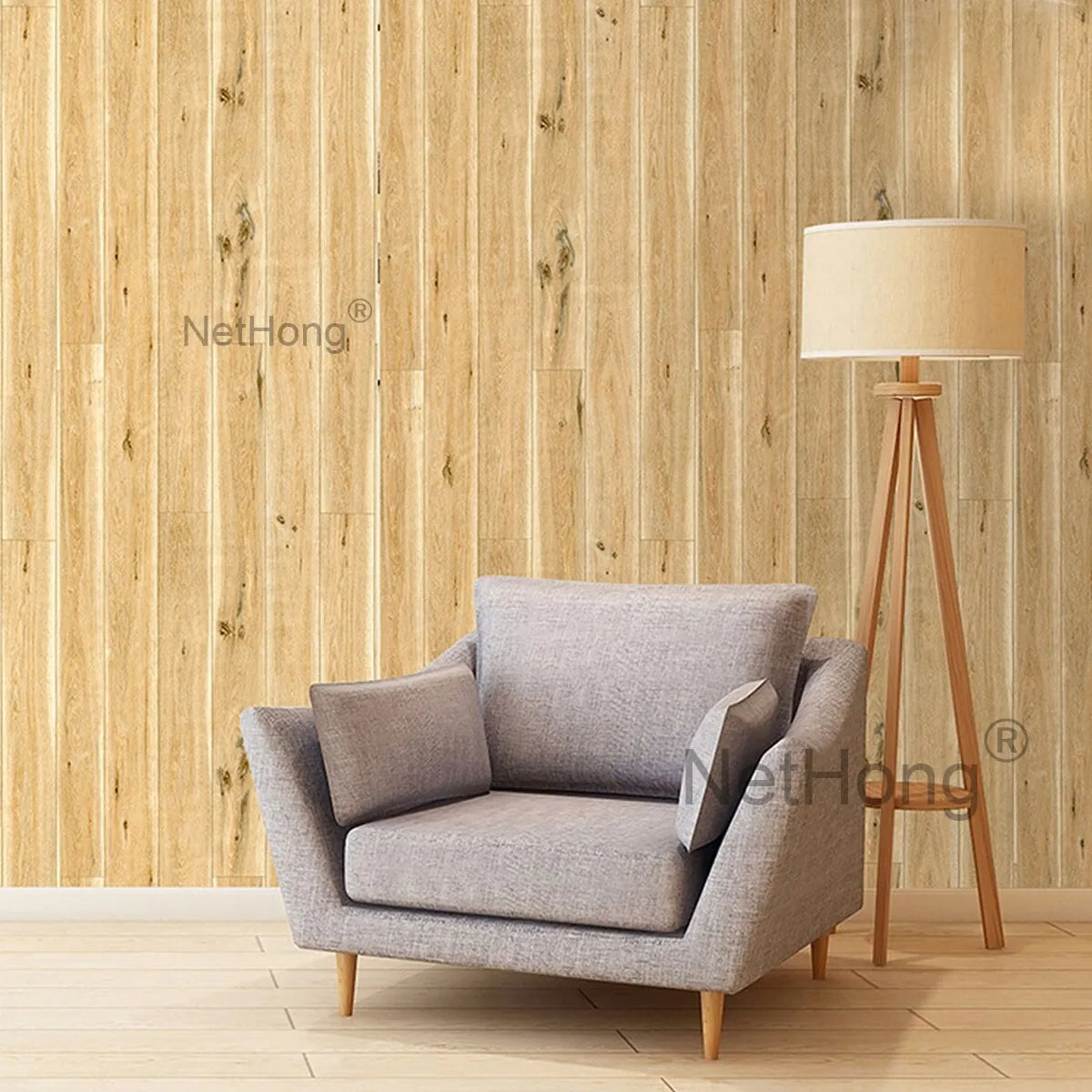 6M 3D Dark Yellow Boards Effect Wallpaper Vinyl Self Adhesive Wall Stickers