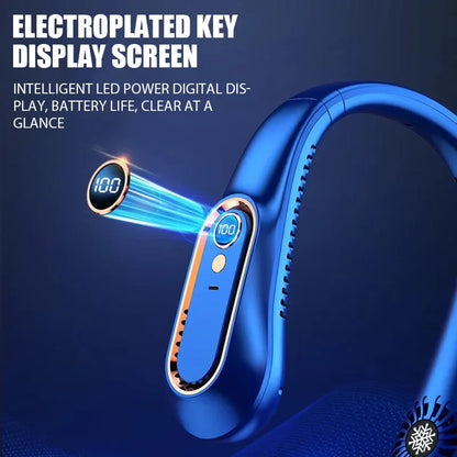 Portable Mini Hanging Neck Fan Bladeless Neckband Fan Digital Display Power Air Cooler USB Rechargeable Electric Fans Duct fan