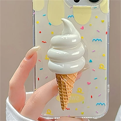 Cute 3D Ice Cream Folding Finger Ring Holder Phone Grip Tok Holder Socket Pocket Support For IPhone Expanding Stand Support