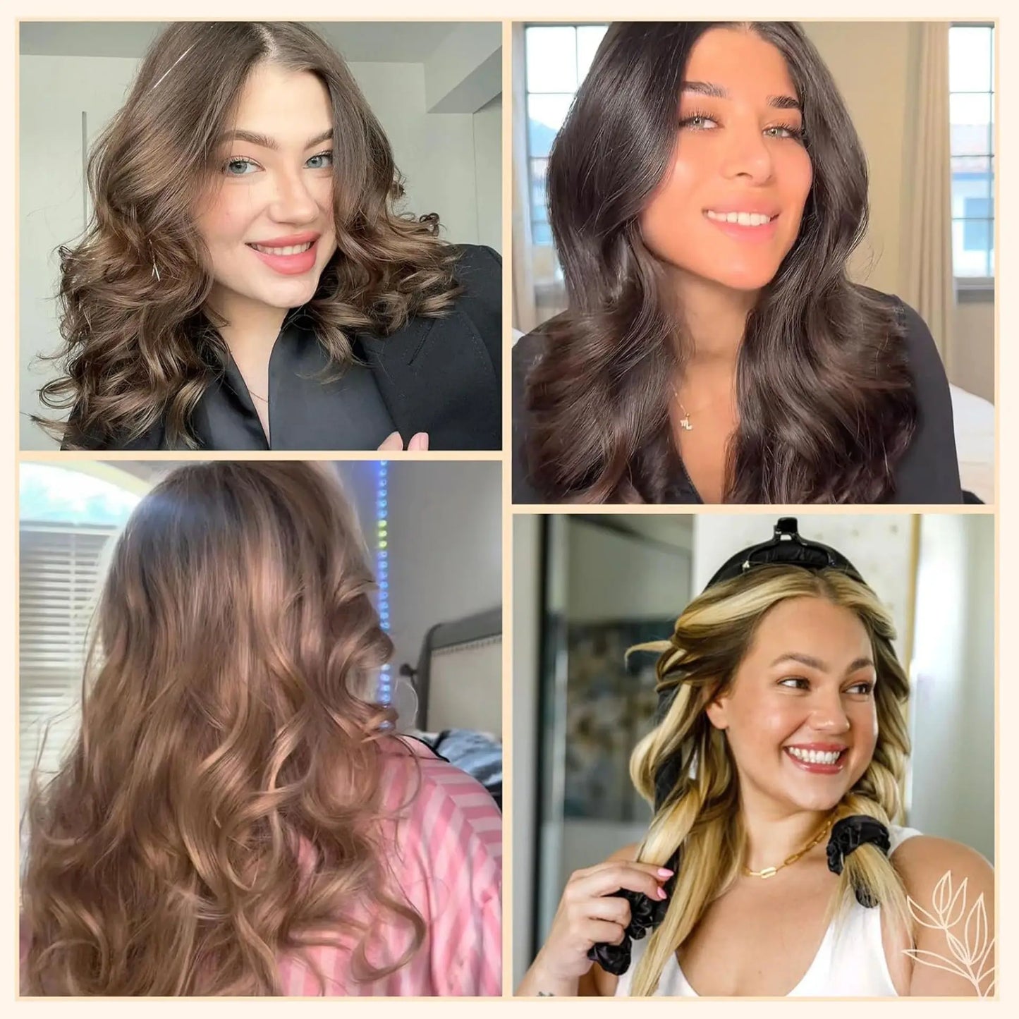 No Heat Hair Rollers Heatless Curling Rod Headband Soft Hair Curler Satin Curlers Curls Sleeping Bonnet Night Cap Styling Tools
