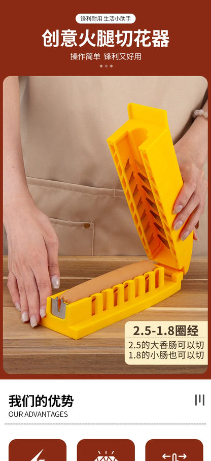 Spieß zum Ausstechen von stärkehaltigem Schinken, Hot-Dog-Messer, Küchenhelfer, Wurstblumen-Ausstecher, Bratwurst-Standwerkzeug