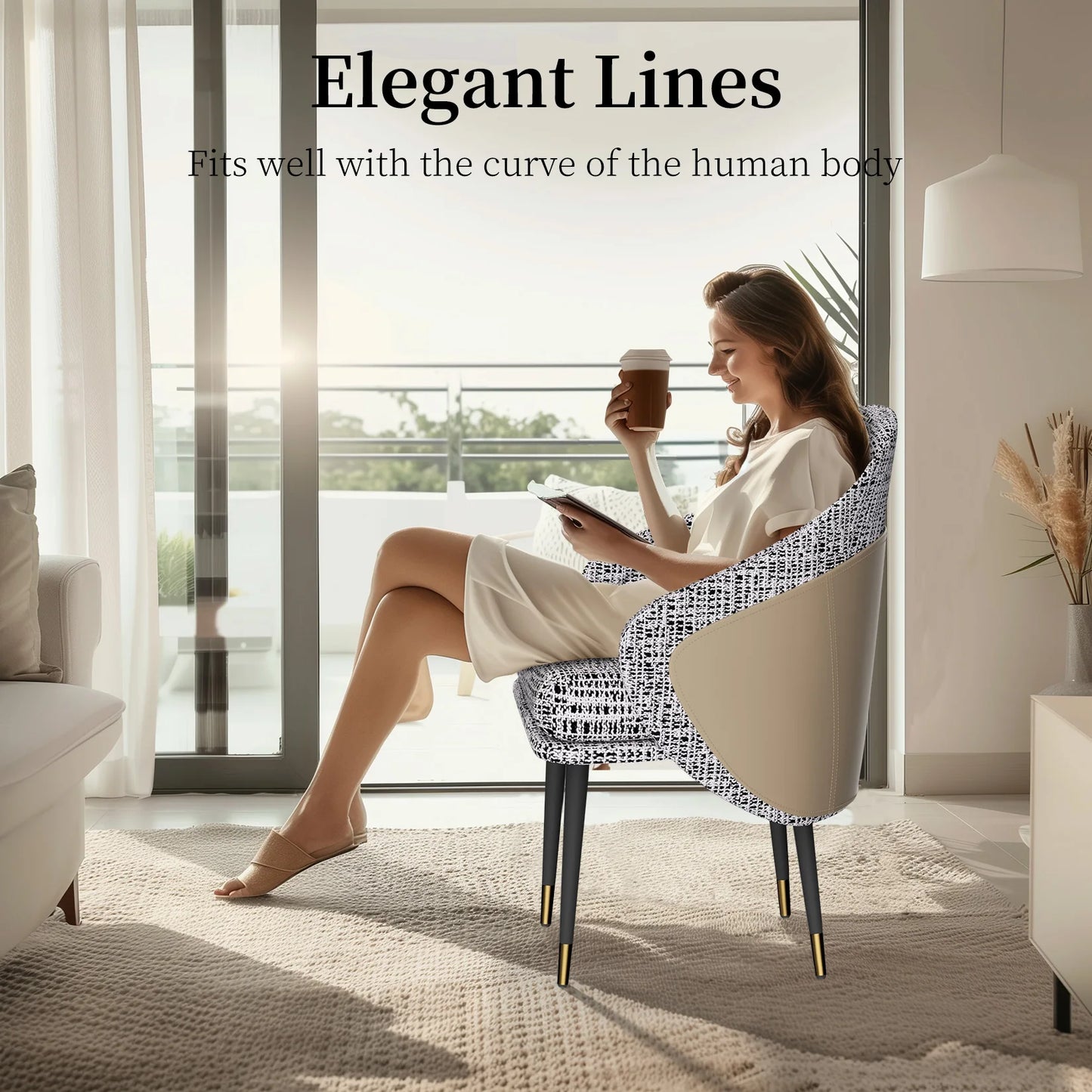 Modern Upholstered Dining Chairs, High-Density Sponge Foam, for Kitchen and Restaurant Dinner Chair, Set of 2