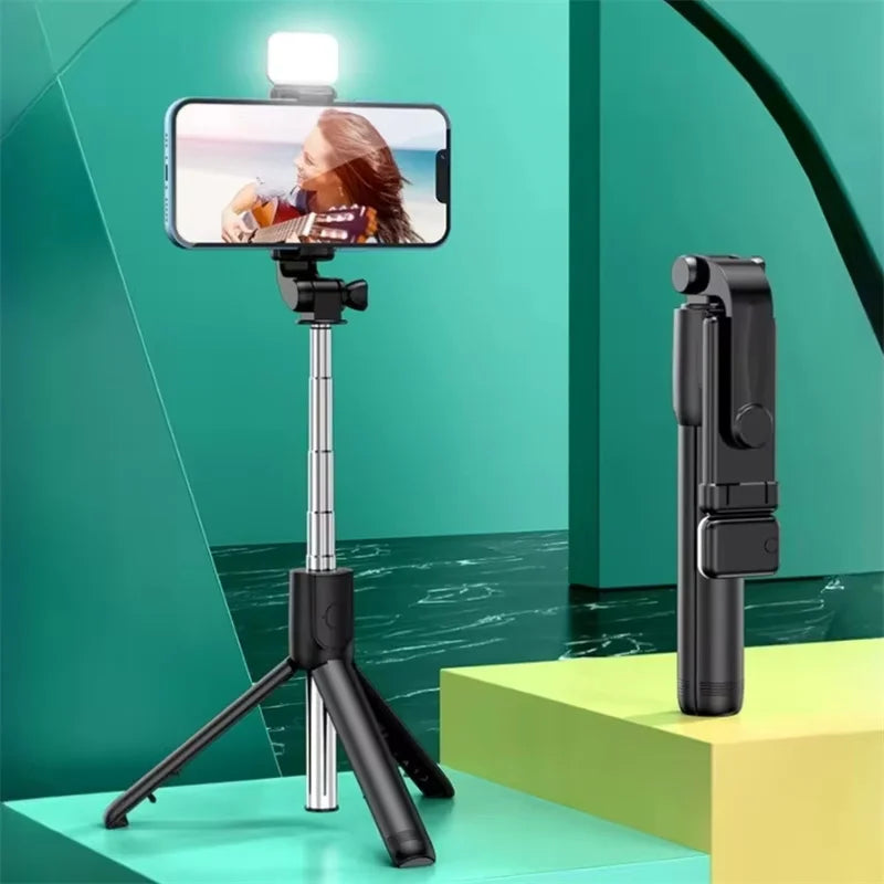 FGCLSY Selfie Stick Tripod with light Extendable Wireless Bluetooth Remote Portable Smartphone Stand Mount For iOS Android Phone