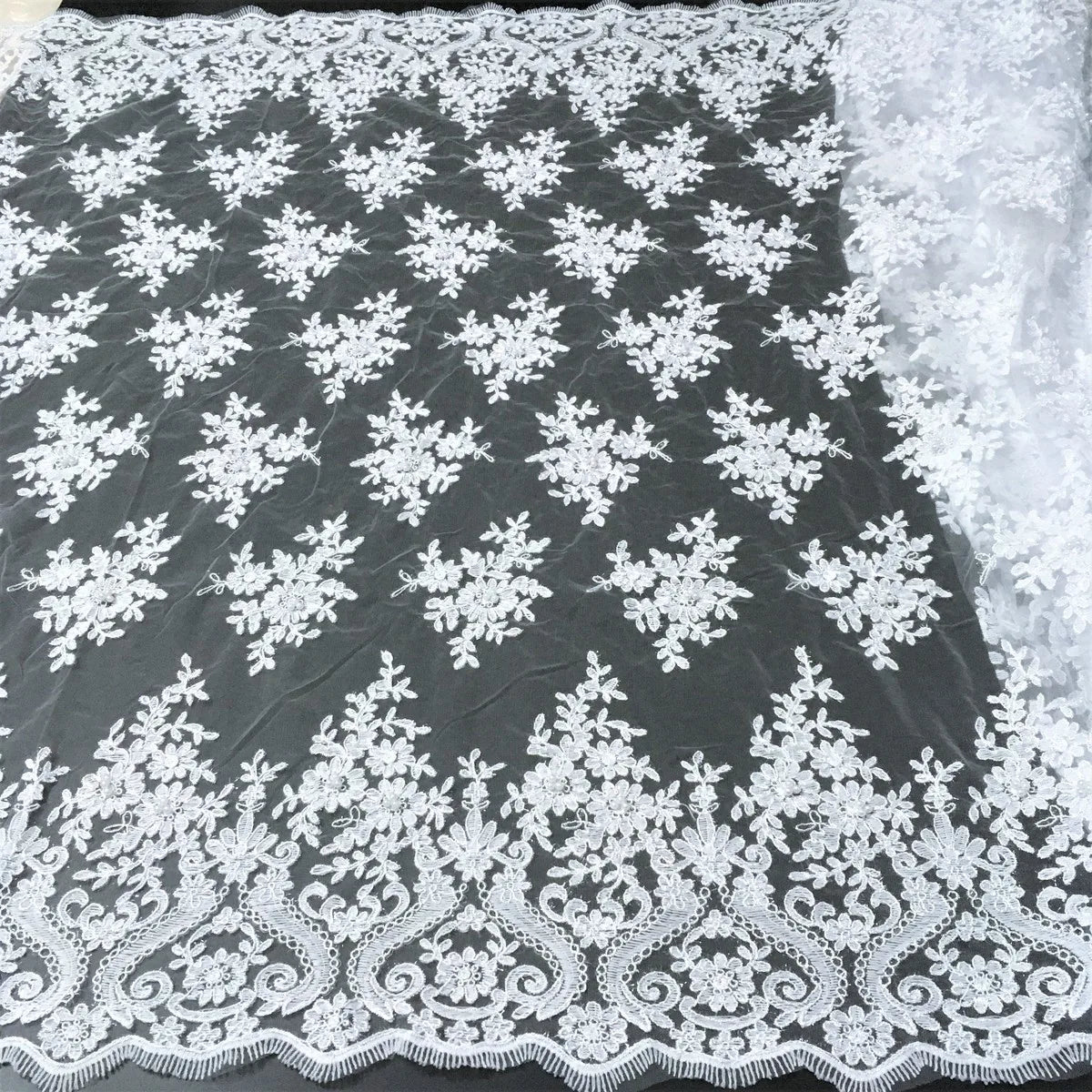 White African Lace Fabric 2025 Embroidered Nigerian Lace Fabric High Quality Cord lace French Tulle Fabric Wedding L-W006A