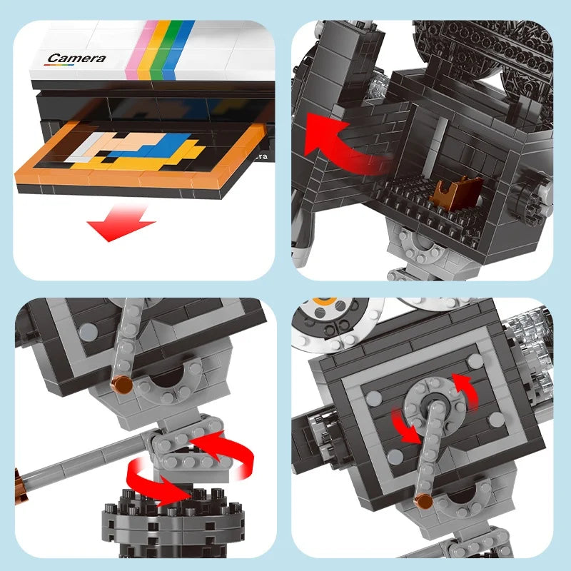 Vintage Model Mini Building Block 802pcs  Retro Camera Adults Collection Ornaments IDEAS Series Toys Girl Birthday Gifts