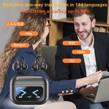 Touch Screen Bluetooth Headphones 144 Languages Real-time Translation Headphones Wireless Open Ear Clips Sports Gaming Earphone