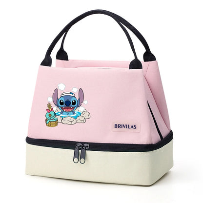 Isolierte Lunchtasche von Stitch, tragbare Aufbewahrungstasche für Lunchboxen, faltbare, isolierte Kühltasche, ideal für Büro, Schule und Picknick