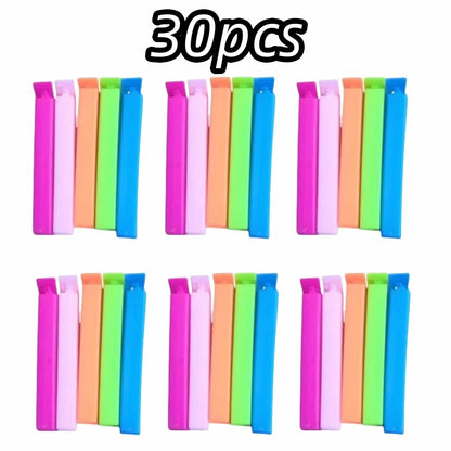 5-30pcs Colorful Sealing Clips Moisture-Proof Fresh-Keeping Snack Bag Sealer Clamp for Plastic Bags Reusable Kitchen Accessory