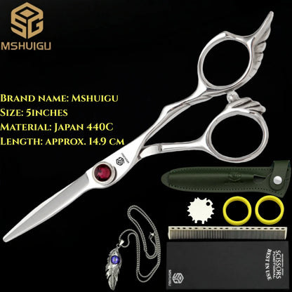 MSHUIGU professional barber Small size scissors 440C 5-5.5-6inch Multifunctional thinning shears Salon Tool Accessories