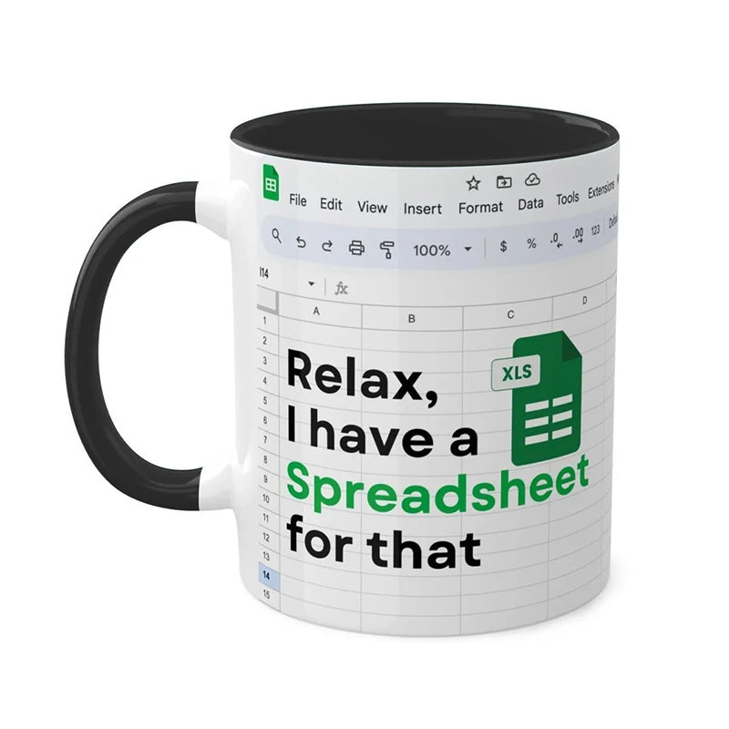 Excel Pattern Coffee Mug Creative Ceramic Tea Coffee Cup Portable Water Mug Juice Milk Cup Office Home Funny Gift New