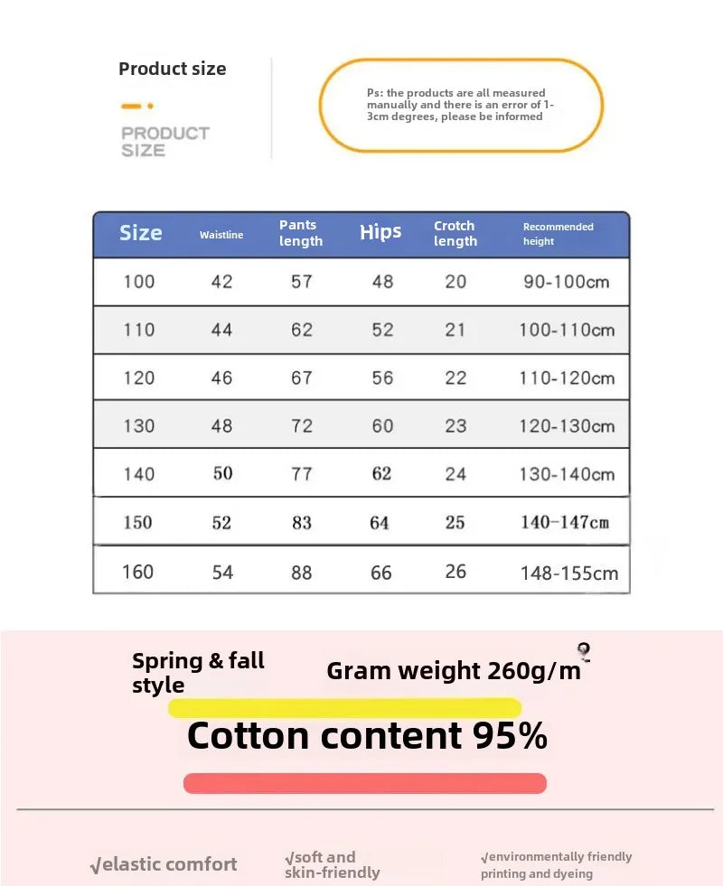 Girls Pure Cotton Long Pants - Slim Fit Thermal Underwear for Kids | Spring Autumn Base Layer