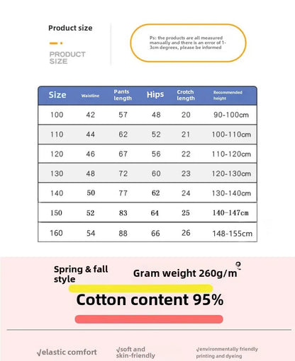 Girls Pure Cotton Long Pants - Slim Fit Thermal Underwear for Kids | Spring Autumn Base Layer