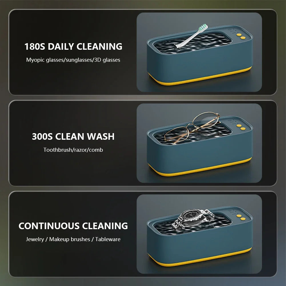 Ultrasonic Jewelry Eyeglasses Watches Cleaner Cleaning Machine 45KHZ with 500ML Sink for Eyeglass/Braces/Comb/Razor/Makeup Brush