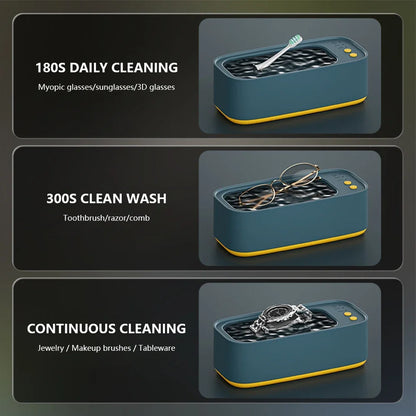 Ultrasonic Jewelry Eyeglasses Watches Cleaner Cleaning Machine 45KHZ with 500ML Sink for Eyeglass/Braces/Comb/Razor/Makeup Brush