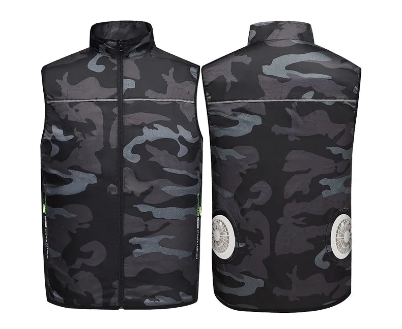 Summer Cooling Fan-Equipped Air-Conditioned Vest—Ideal for High-Temperature Work Environments; Breathable Outdoor Cooling Vest
