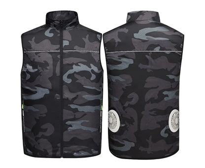 Summer Cooling Fan-Equipped Air-Conditioned Vest—Ideal for High-Temperature Work Environments; Breathable Outdoor Cooling Vest
