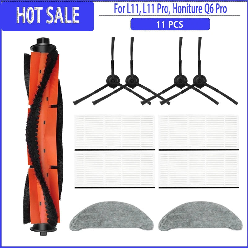 Hauptseitenbürste, Filter, Wischmopp, Staubbeutel für Imou L11 / L11 Pro / Honiture Q6 Pro / Laresar L6 Pro / Airrobo T10+ / Arnagar S8 Pro Ersatzteile