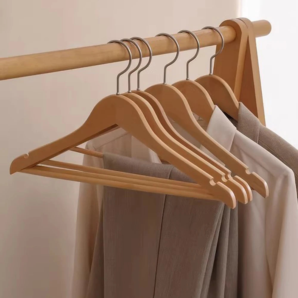 5PCS/10PCS/20PCS/30PCS Solid Wood Hangers Wooden Clothes Hangers Seamless Wood Clothes Hangers