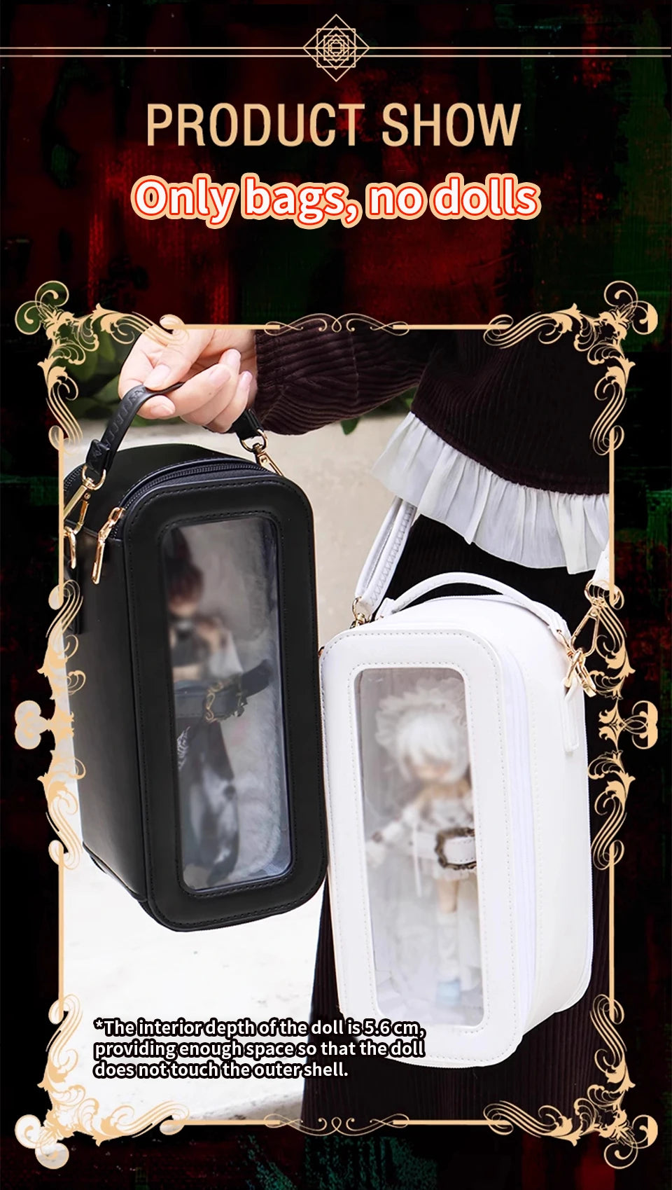 Original BJD Dolls Protections Bag Large Capacity Square Multi-function Bag Personality Bags for 30cm Mini Figures Figurines