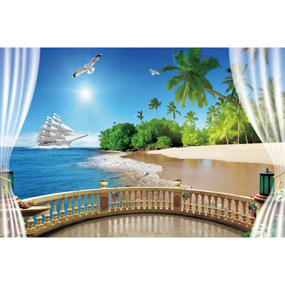 MOON.QG Tropical Summer Beach Background Photography Sunset Ocean Backdrop Newborn Photozone Wedding Accessories Shooting Props