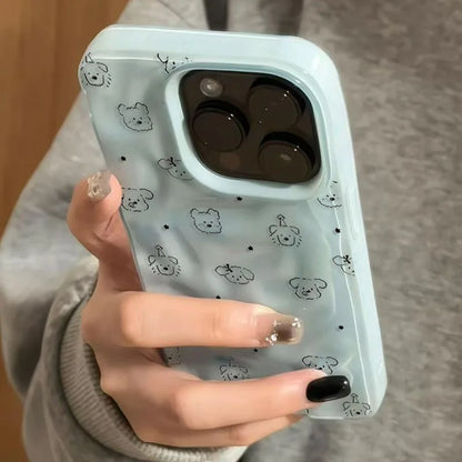 Cute Minimalist Full Puppies Soft Phone Case for iPhone 17 16 Pro Max 15 16 Pro 13 14 12 11 Pro Max Plus 16E 17Air Stylish Cover