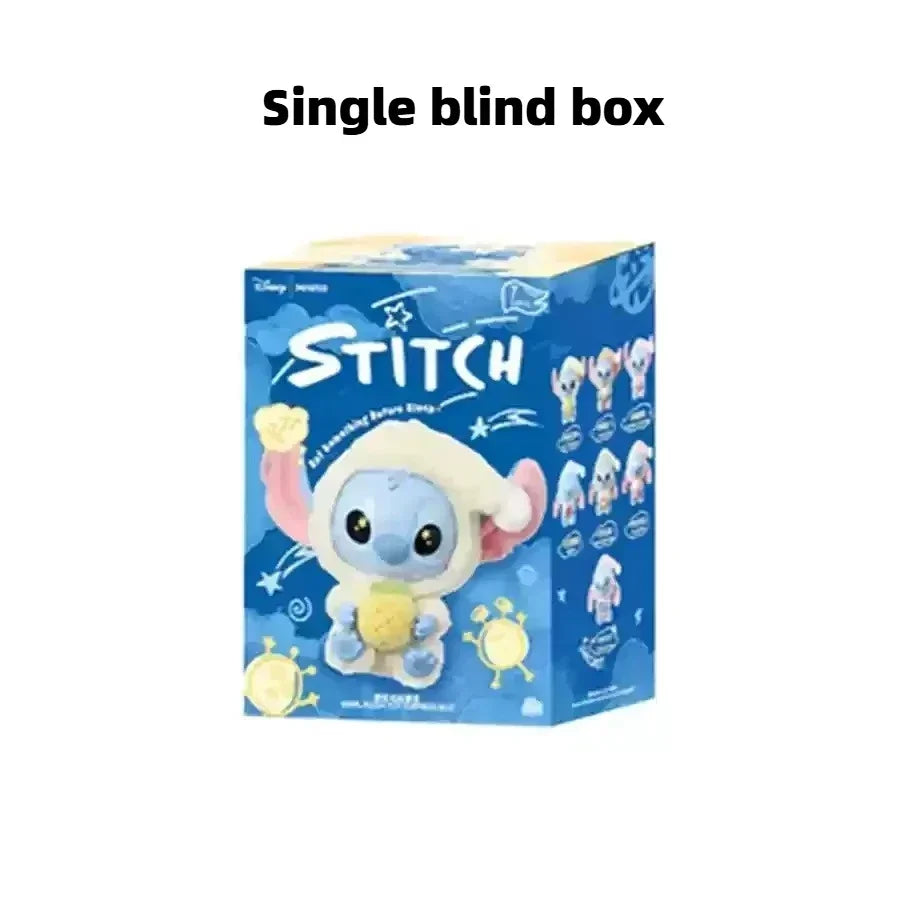 HEISSER Sale!! Stitch Blind Box Bag „Eat Some Thing Before Sleep“-Serie Vinyl-Anhänger, süße Puppe, Überraschungsbox, flauschige Puppe, Geschenk