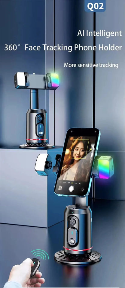 COOL DIER 2026 New 360 Rotation Gimbal Stabilizer, Selfie Stick Tripod Desktop Face Tracking Gimbal for Tiktok Smartphone Live