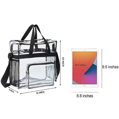 Portable PVC Clear Large Capacity Handbag Women's Fashion Waterproof Casual Simple Crossbody Shoulder Bags Purse Stadium Approve