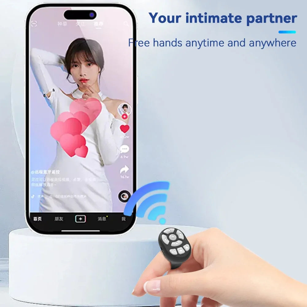 Multi-function Bluetooth Ring Remote Control Portable Fingertip Selfie Video Controller Automatic Page Turner Browsing For Phone