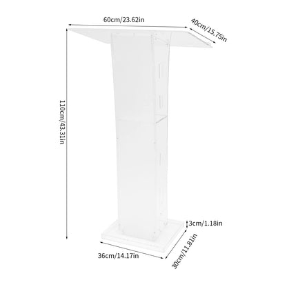 Lectern Plexiglas Podium Clear Standing Acrylic PulPits for Display Speech Podium Portable Academy Pulpit 60*40*110cm