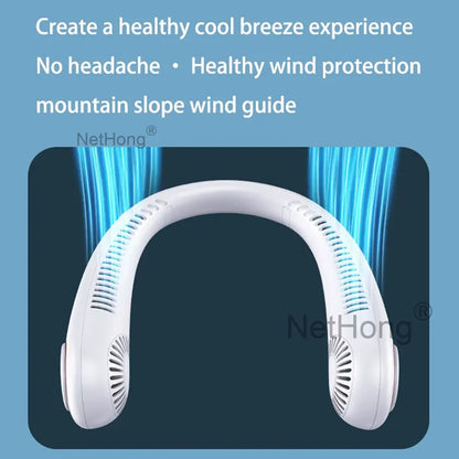 Digital Display Portable Neck Fan USB Rechargeable Wearable Travel Fans`