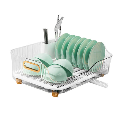 Dish Drying Rack Bowl Plate Storage Dish Drainer Rack with Drainboard for Kitchen Counter and Sink