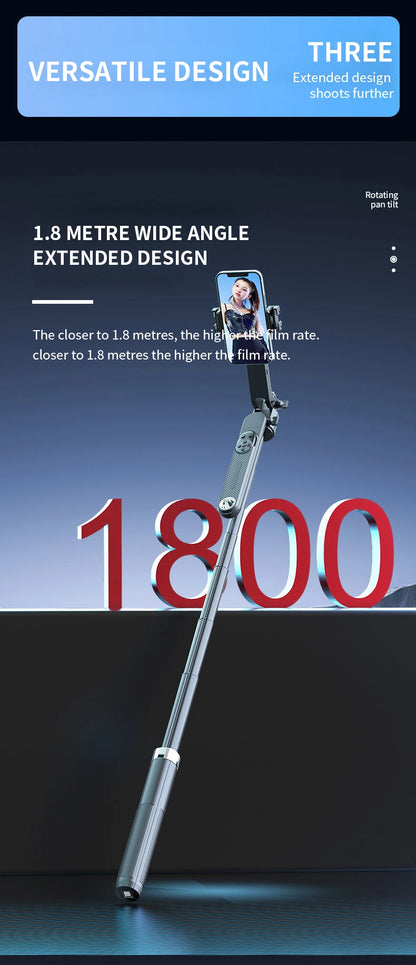 1.8m Extendable Auto Face Tracking Selfie Stick Tripod 360° Rotation Phone Stand with Wireless Remote for Tiktok YouTube Vlog