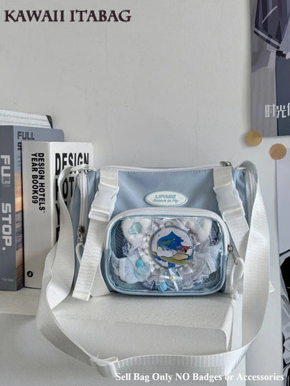 New Fashion 2025 Itabag Women Multipocket Clear Transparent Bag Summer Crossbody Bags Bucket Bag College Student Shoulder Bag