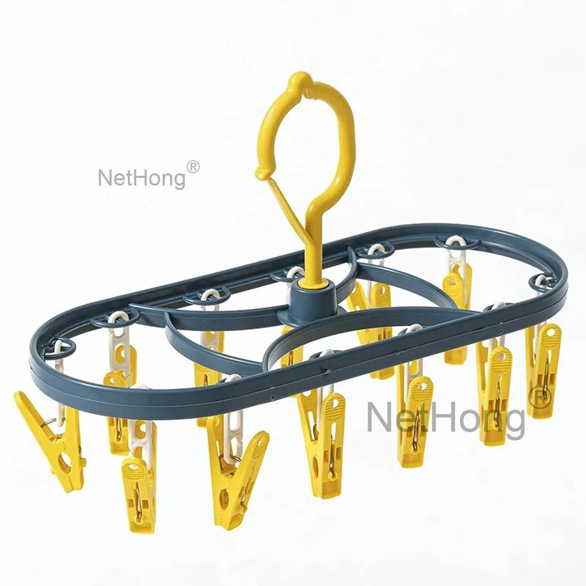 12 PEG Clothes Airer Pegs Laundry Hanger Plastic Washing Line Dryer Round UK