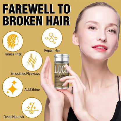 LOCKMIO Wachsstift, natürliches Kokosnussöl, spendet Feuchtigkeit, macht weich und glättet, frisiert, beugt abstehende Haare vor und kontrolliert die Haarkanten, starker Halt, langanhaltend