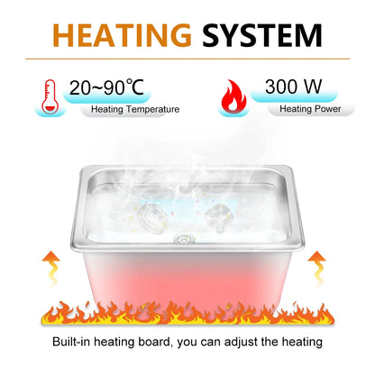 6.5L Vinyl Record Ultrasonic Cleaner with Bracket(Set) for Wash LP 12 Inch Records Label Saver Aluminum CNC Made 220V EU Plug