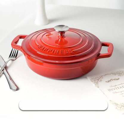 23cm Enameled Cast Iron Dutch Oven 2 Quart Heavy Soup Pot Casserole Dish For Bread Baking And Stew Kitchen Nonstick Braised Pot