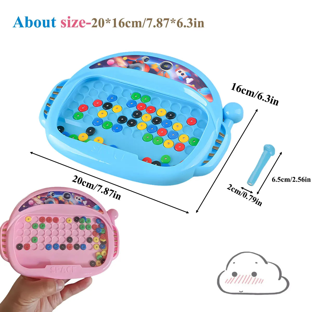 1 PCS Children's Magnetic Doodle Board with Pen & Beads Drawing Toy for 3-8 Years Kids Educational Boy Girl Montessori Gift