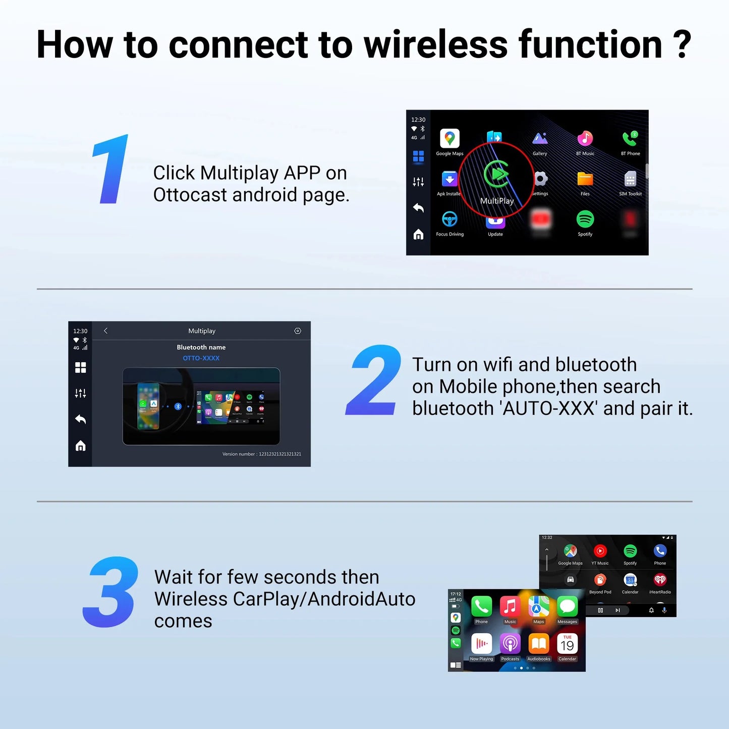 OTTOCAST New P3 Lite OttoAiBox Wireless CarPlay Android AI Box for Youtube for TikTok Car Accessories for OEM CarPlay Car Gift
