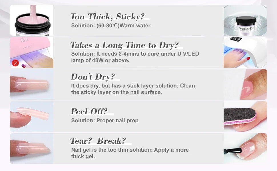 Saviland 100g Builder Nail Gel White Nude Pink Nail Extension Gel Multifunctional Nails Art Gel Polish Soak Off UV for Salon DIY