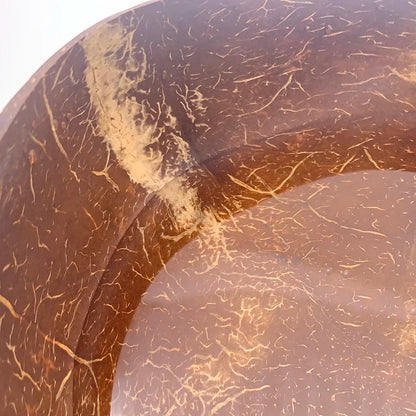 Natural Coconut Bowl Dinner Set for Women, Handmade Wooden Tableware, Wood Spoon, Dessert Fruit Salad, Mixing Rice Ramen Bowl, 1