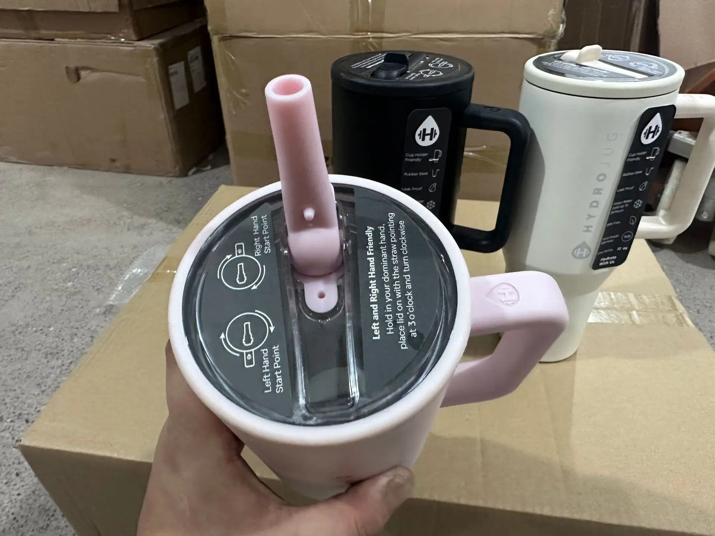 HydroJug Thermobecher 32 oz/40 oz mit Strohhalmdeckel, Edelstahl, vakuumisoliert, doppelwandig, für unterwegs