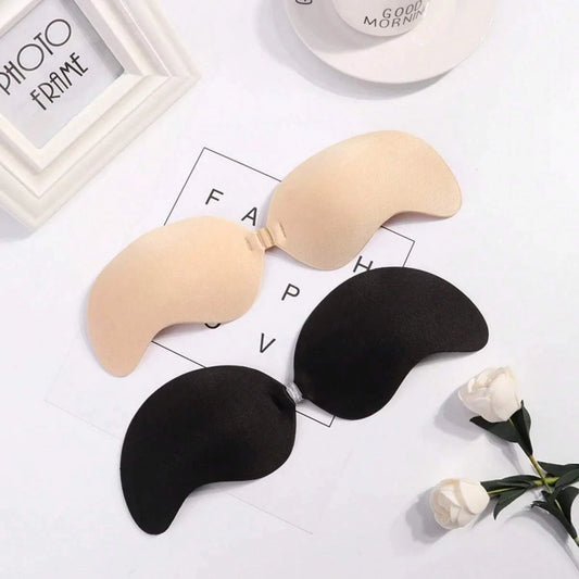 FINETOO Invisible Silicone Bra - Strapless Adhesive Push Up Bra for Women