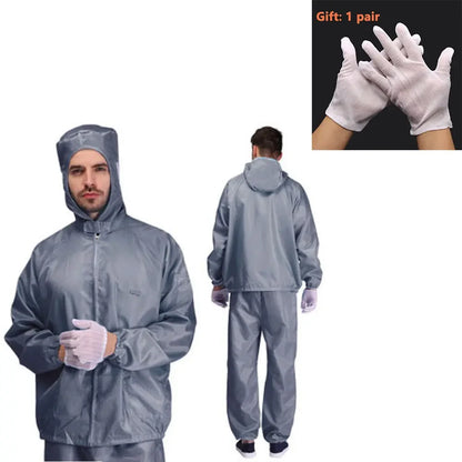 Isolations-Arbeitskleidung vom geteilten Typ. Wiederverwendbare, antistatische Unisex-Sicherheitskleidung mit Taschen. Staubdichte, saubere Lackmaterialien