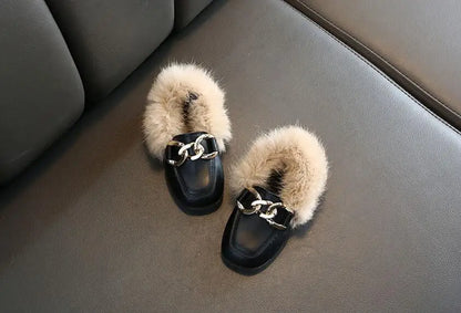 Kids Winter Slippers - Luxury Fur Lined Non-Slip Indoor Boots for Boys & Girls